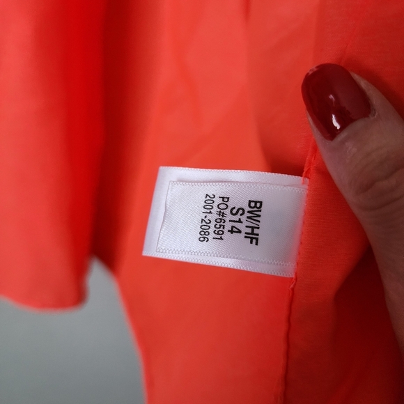 EXOFFICIO Lightweight Nylon Blend Button Up Shirt Neon Orange M Hiking gorpcore - Picture 8 of 10